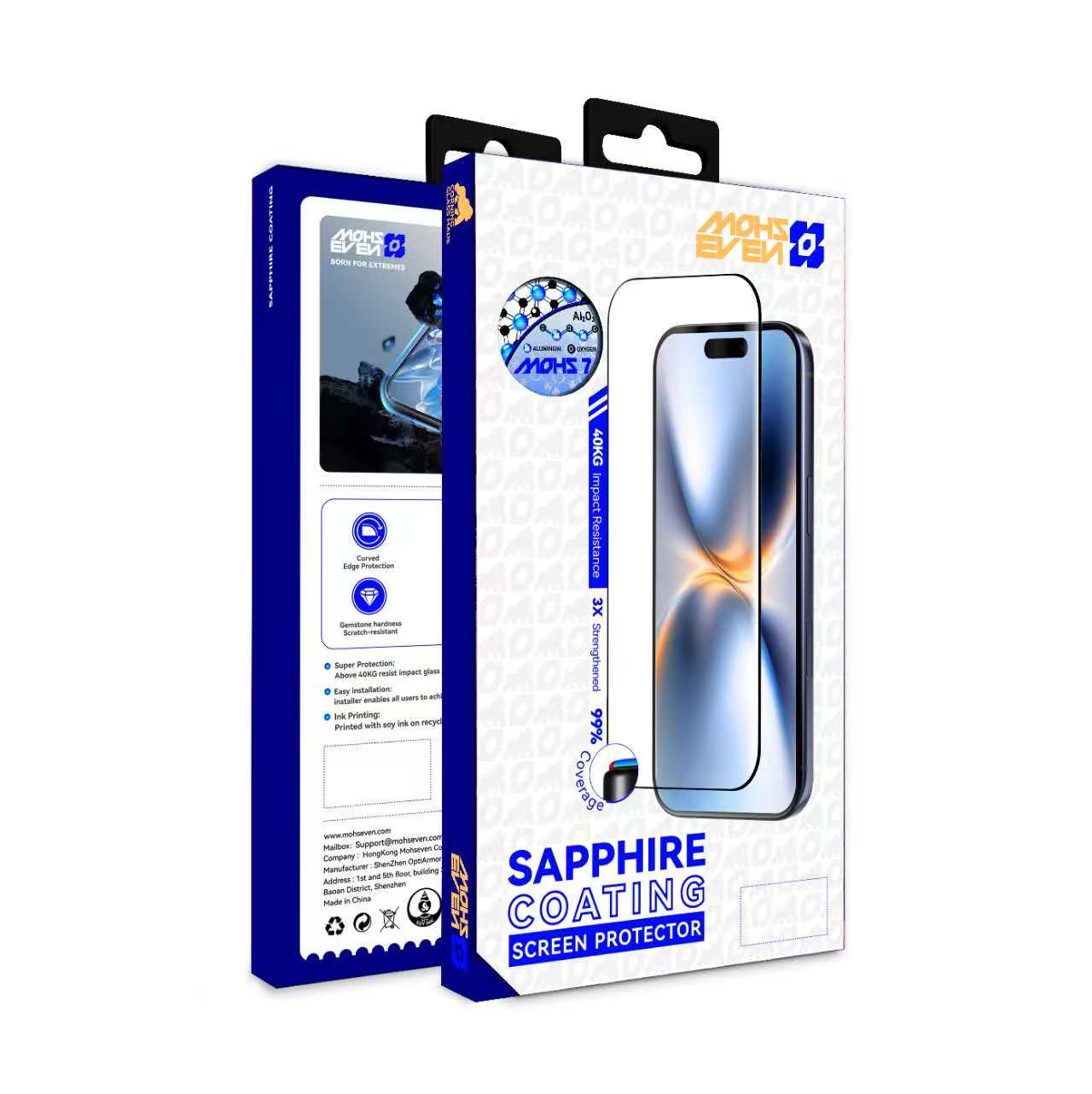 Sapphire Coating Iphone Mohs 7 Hardness Edge Glue Glass HD